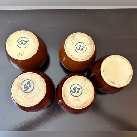 Circa 1930’s Heinz 57 Yellow Ware Brown Glaze Bean Pot Lot of 5 Pieces - Picture 11 of 15